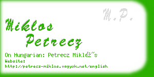 miklos petrecz business card